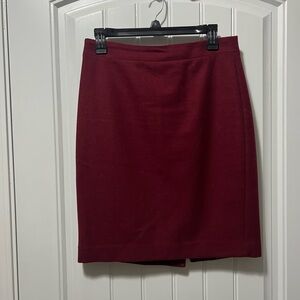 J.Crew Maroon Wool Pencil Skirt